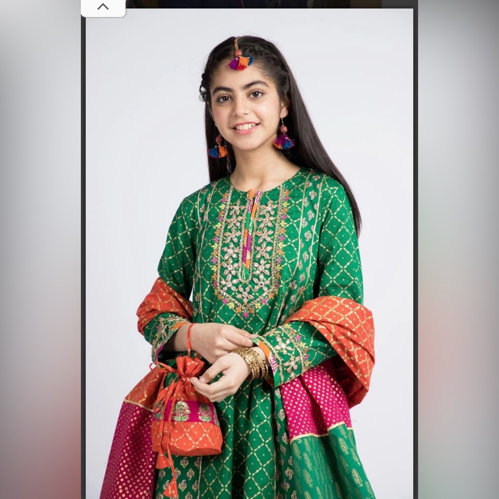 Kayseria Green 3pc Dress
